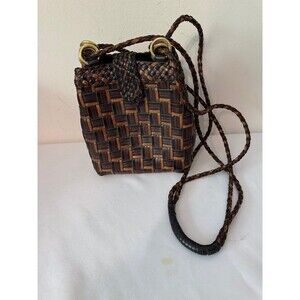 CEM WOVEN LEATHER BROWN TONES BAG